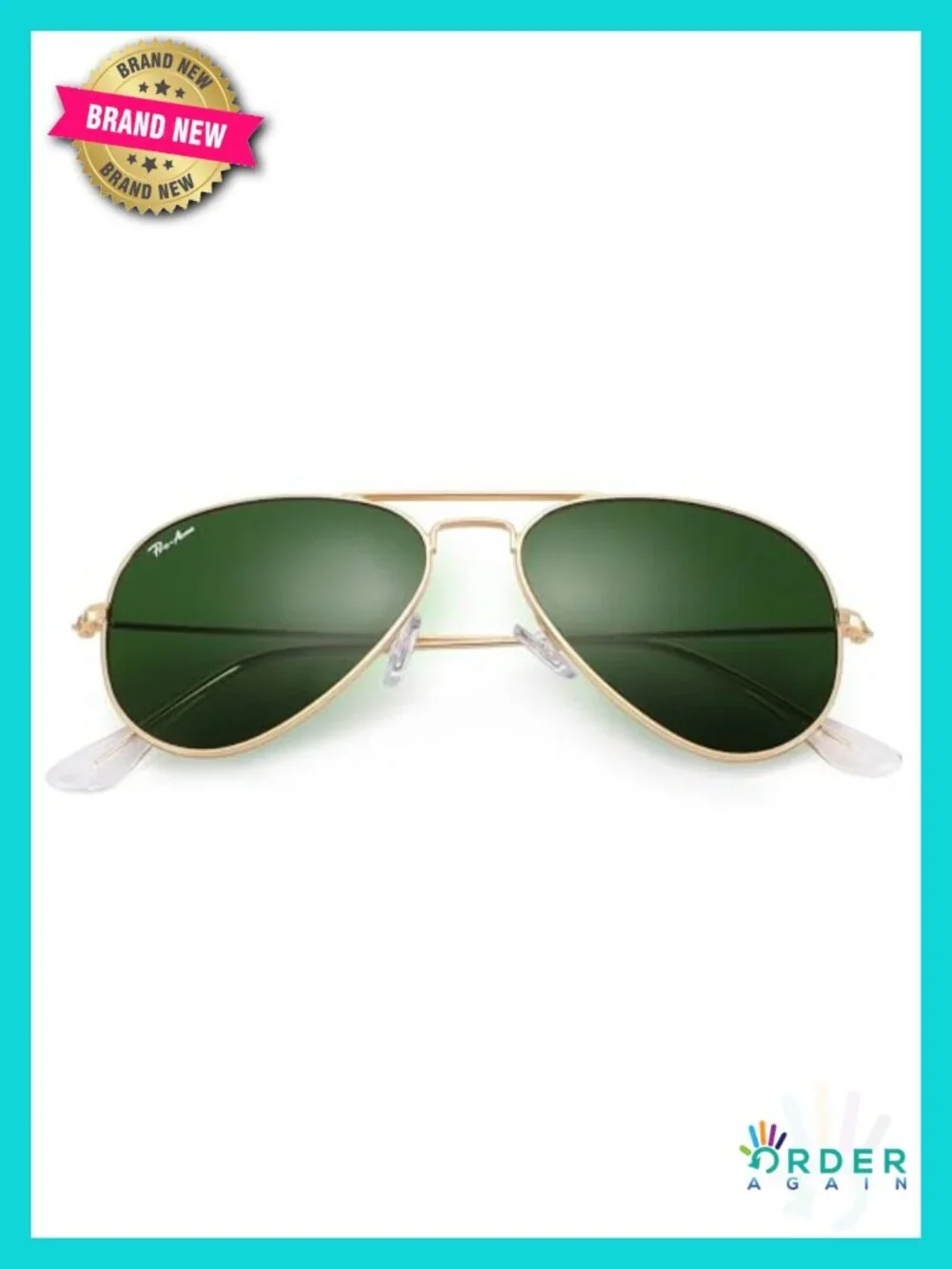 Small Aviator Sunglasses Glass Lenses Metal Frame UV400 with Leather Case